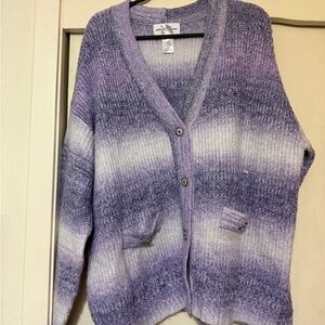 Alfred Dunner Purple Ombre Cardigan